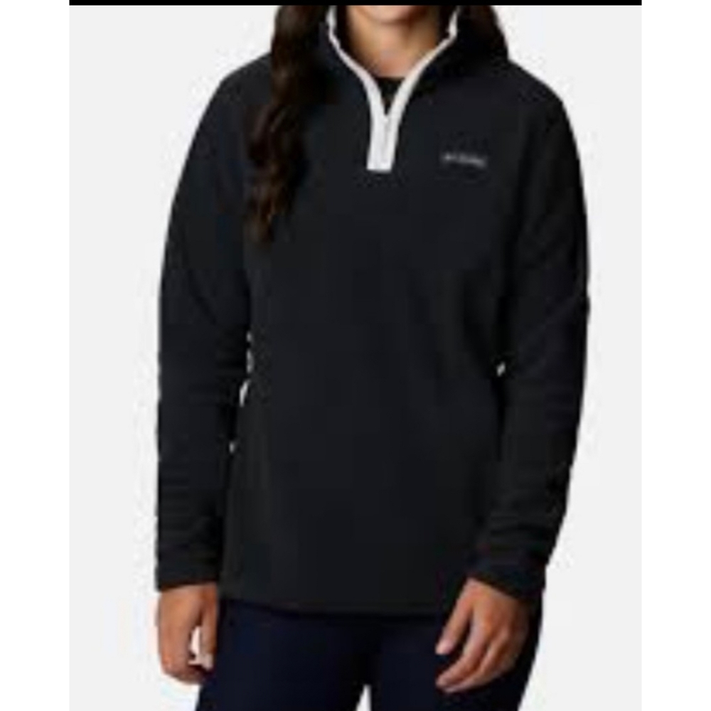 Columbia | Black Midnight Lake 1/4 Zipper Women Fleece Pullover Sweater L
